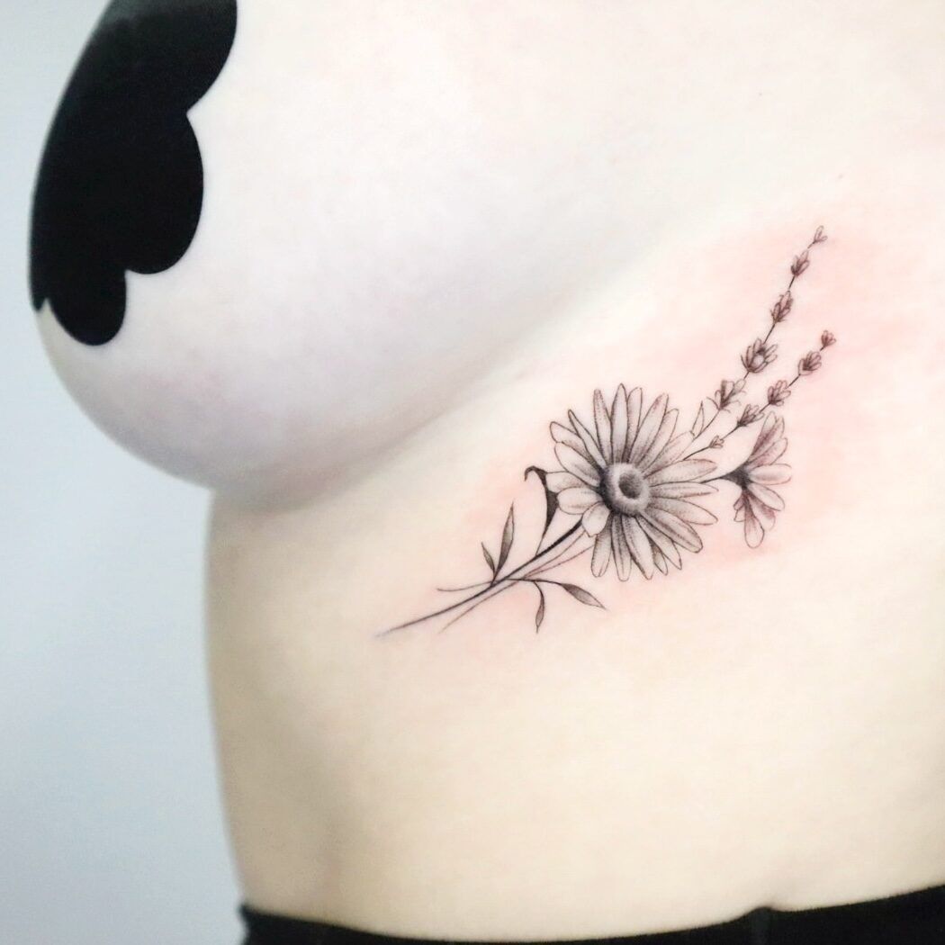 Small Rose and Sunflower Tattoo Ideas